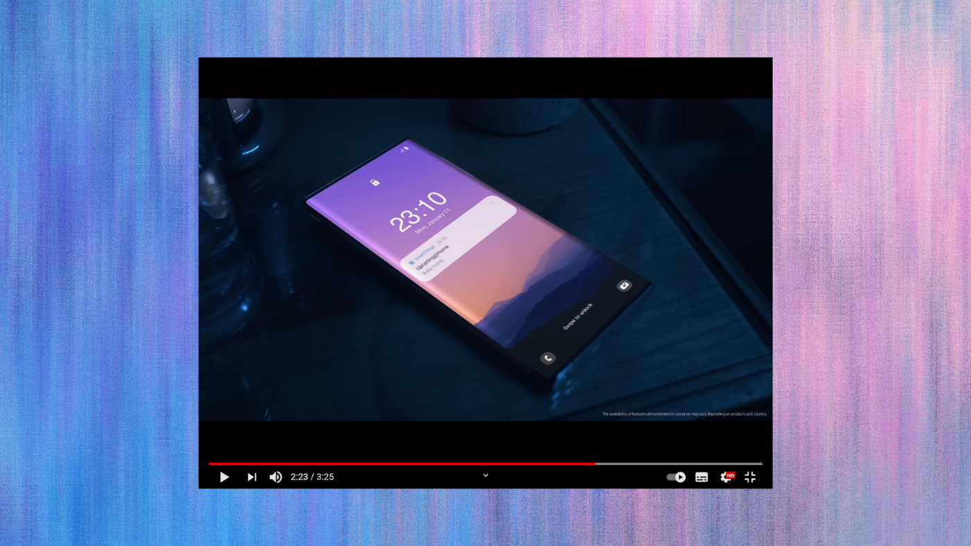 You are currently viewing CES 2021: Samsung mostra vídeo do suposto Note 21 com câmera sob a tela