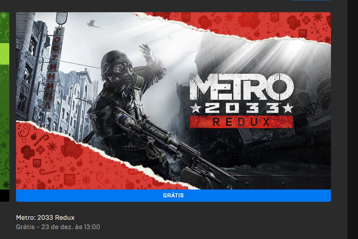 You are currently viewing Metro 2033 é o novo jogo grátis por tempo limitado da Epic Games